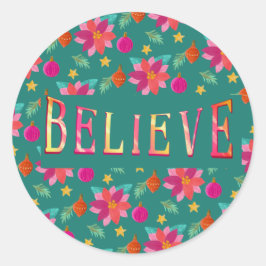 Adesivo Redondo Festiva Festiva Acreditada no Natal