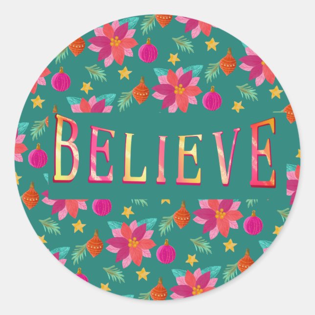 Adesivo Redondo Festiva Festiva Acreditada no Natal (Frente)