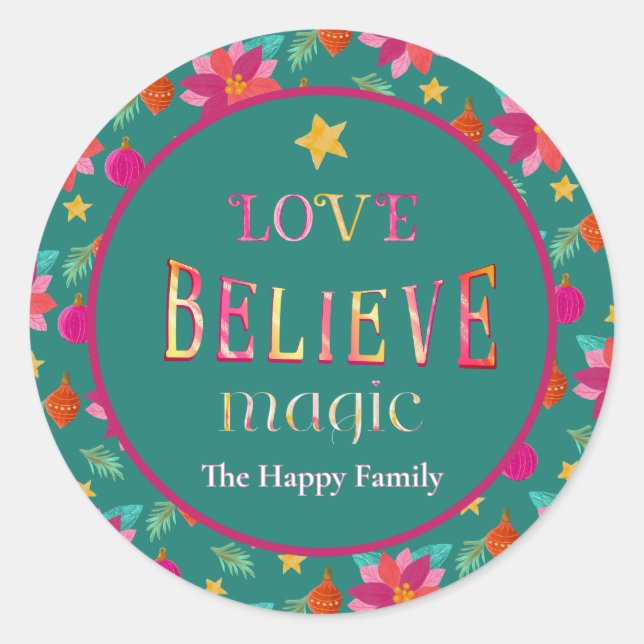 Adesivo Redondo Festiva Festiva Acreditada no Natal (Frente)