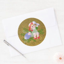 Adesivo Redondo Festiva Festiva, Bonita Garota de Natal