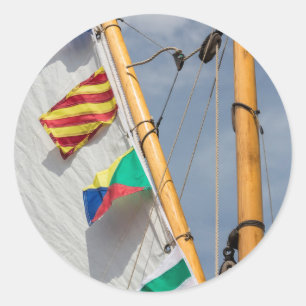 Adesivo Redondo Festival de Barcos de Madeira de Bainbridge 3