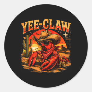 Adesivo Redondo Festival de frutos do mar cajun Yee Claw Funny Cra