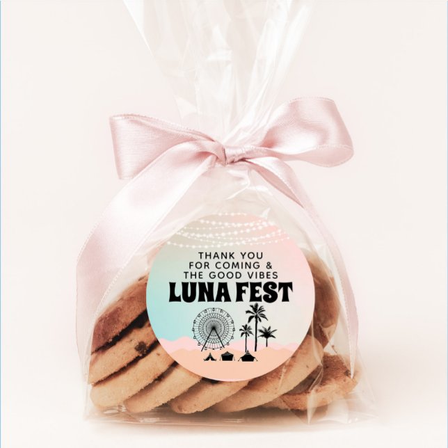 Adesivo Redondo Festival de Música Pastel Obrigado (Criador carregado)