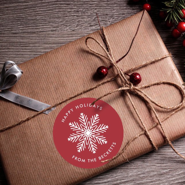 Adesivo Redondo Festive Snowflake Christmas Holiday (Criador carregado)