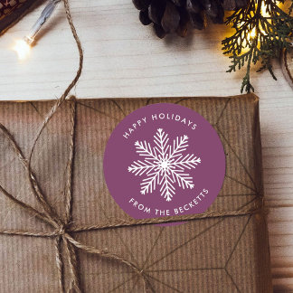 Adesivo Redondo Festive Snowflake Christmas Holiday
