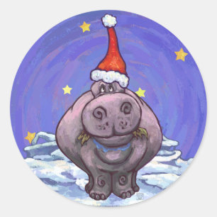 Adesivo Redondo Festivo Hippo Holiday