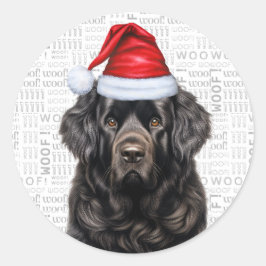 Adesivo Redondo Festivo Terra Nova Woof Word Art Natal