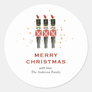 Adesivo Redondo Festivo Vermelho e Dourado Natal