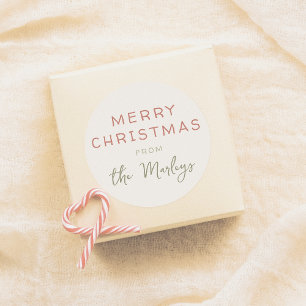 Adesivo Redondo Festivo Vermelho e Verde Férias de Natal