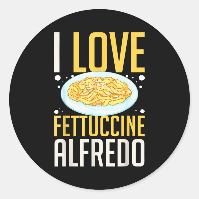 Adesivo Redondo Fettuccine Alo Chicken Sauce Recipes Vegan Pasta  (Frente)