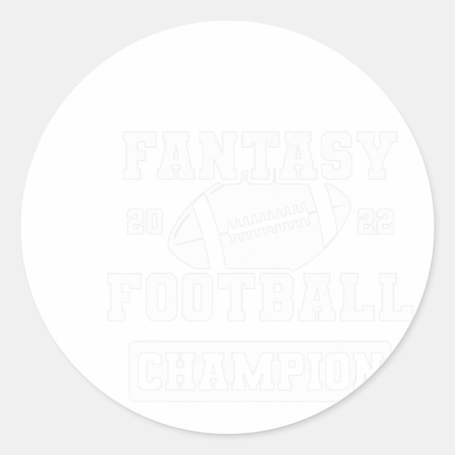Adesivo Redondo FFL League Champ Winner 2022 Fantasy Football Cham (Frente)
