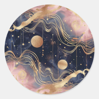 Adesivo Redondo Fia de Envelope Personalizado de Abstrato de Stard