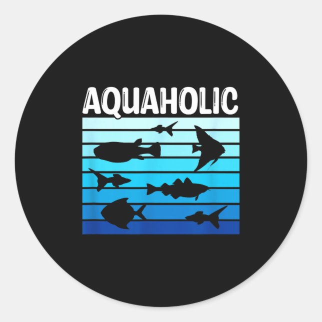 Adesivo Redondo Fiank Funny Fishkeeper Quote Fish Keeper Aquarium  (Frente)