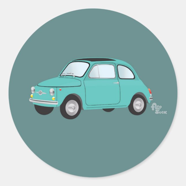 Adesivo Redondo Fiat 500 Sticker (Frente)