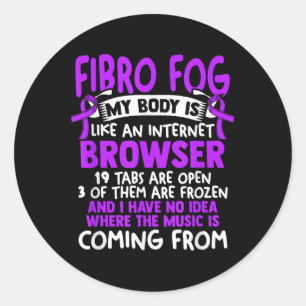 Adesivo Redondo Fibro - Fibro Sobrevivente Fibromialgia Engraçada