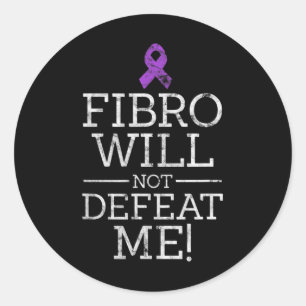 Adesivo Redondo Fibro Não Me Derrotará Fibromialgia Sensibilização