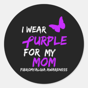 Adesivo Redondo Fibromialgia Consciência Eu Visto Roxo Para Minha 