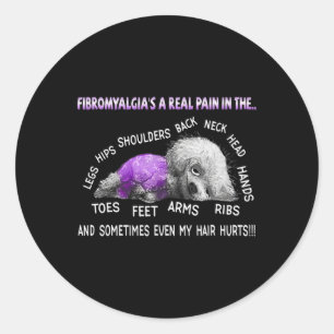 Adesivo Redondo Fibromialgia é uma dor real, bicho-da-flor 1