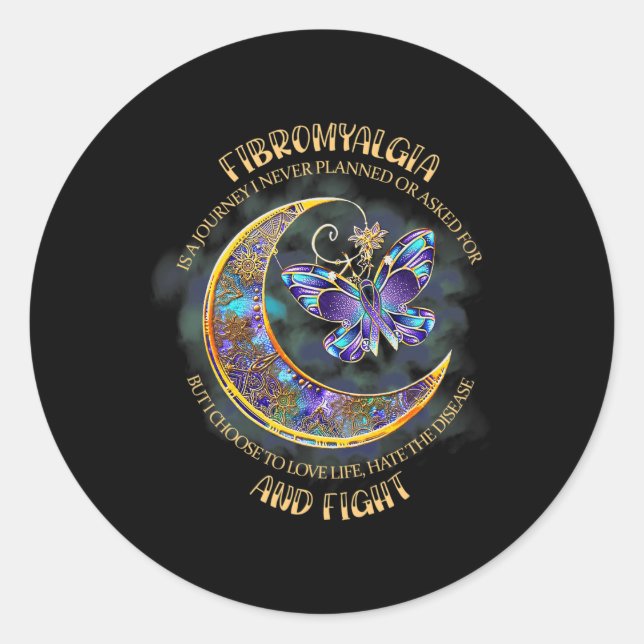 Adesivo Redondo Fibromialgia - Fibromialgia Sensibilização 12 (Frente)