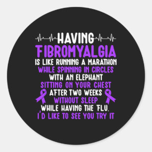 Adesivo Redondo Fibromialgia Guerreira Fibromialgia Sensibilização