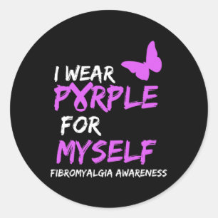 Adesivo Redondo Fibromialgia Sensibilização Eu Visto Roxo Para Mim