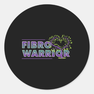 Adesivo Redondo Fibromialgia Sensibilização Fibro-Guerreiro Coraçã