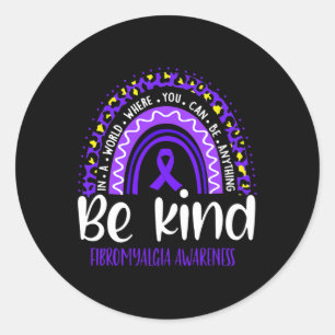 Adesivo Redondo Fibromialgia Sensibilização Leopard Arco-Íris Esco