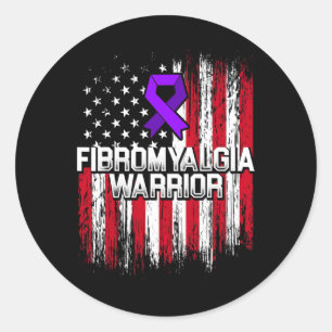 Adesivo Redondo Fibromialgia Sensibilização Sobrevivente Orgulhoso