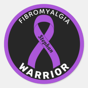 Adesivo Redondo Fibromialgia Warrior Fita-redonda Preta