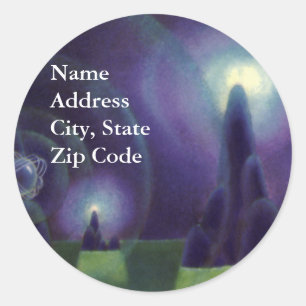 Adesivo Redondo Ficha Científica Vintage, Planeta Espacial Exterio