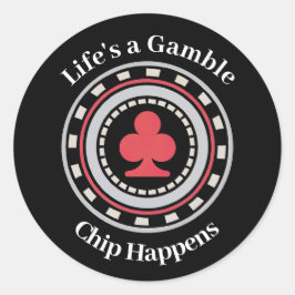 Adesivo Redondo Ficha de Poker