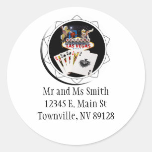 Adesivo Redondo Ficha de pôquer preta de boas-vindas