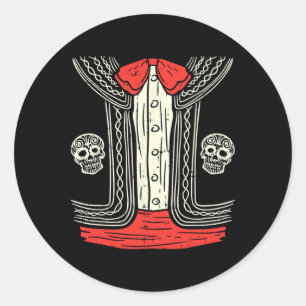 Adesivo Redondo Ficheiro de roupa mexicano do Halloween Mariachi M