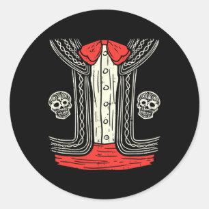 Adesivo Redondo Ficheiro de roupa mexicano do Halloween Mariachi M