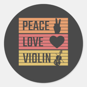 Adesivo Redondo Fiddle Violinista Violino