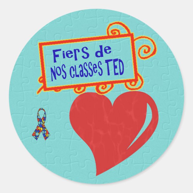 Adesivo Redondo Fiers de nos classes TED - autocolantes (Frente)