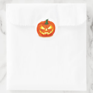 Adesivo Redondo Fiery Grin Halloween Jack-O-Lantern