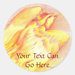 Adesivo Redondo Fiery Phoenix Stickers