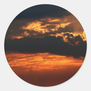 Adesivo Redondo Fiery Sunset Sticker