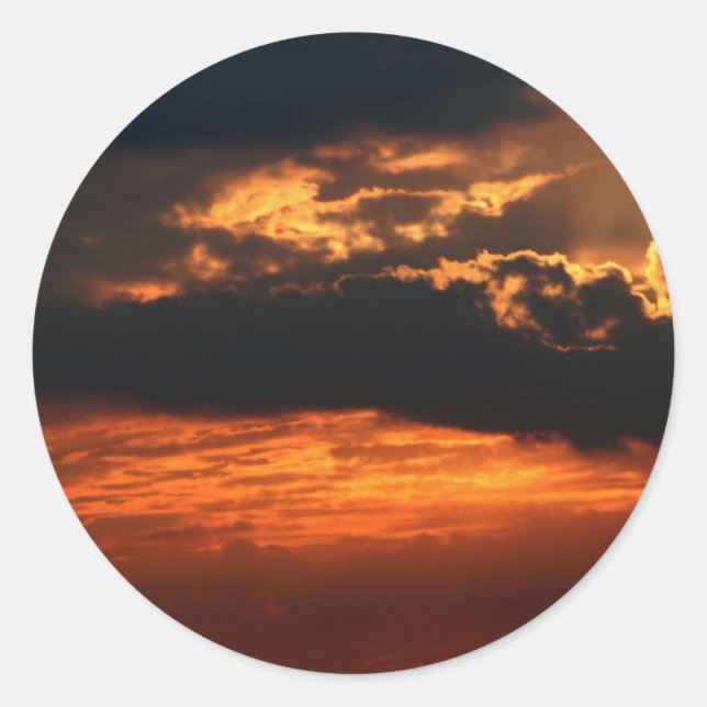 Adesivo Redondo Fiery Sunset Sticker (Frente)