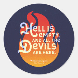 Adesivo Redondo Fiery William Shakespeare Hell está vazio