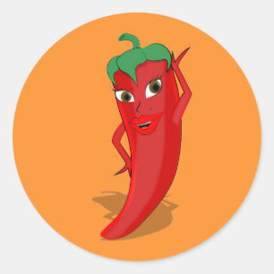 Adesivo Redondo Fiesta Chá de panela Com Red Hot Pepper Diva
