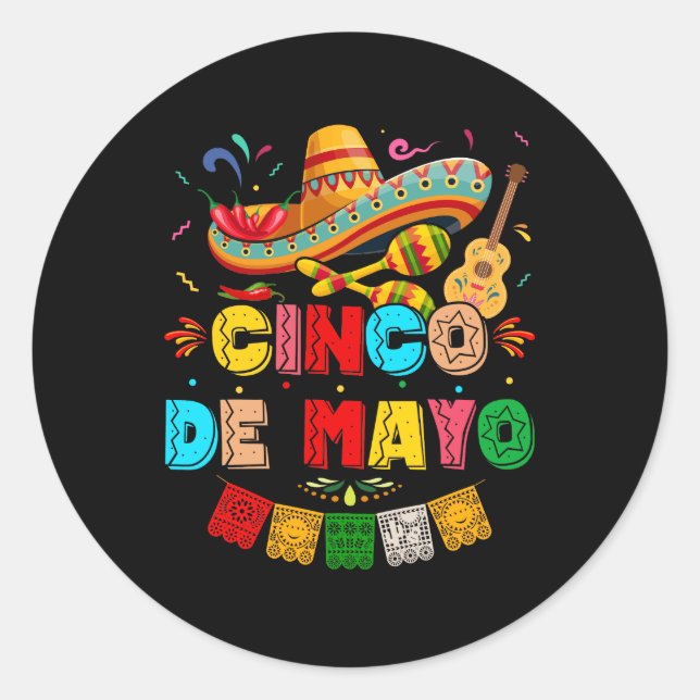 Adesivo Redondo Fiesta Cinco de Mayo (Frente)