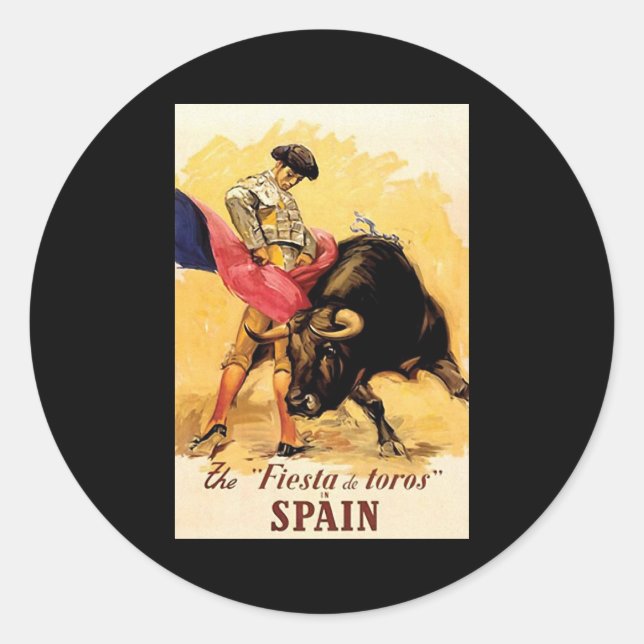 Adesivo Redondo Fiesta De Toros Na Espanha (Frente)