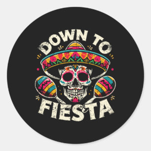 Adesivo Redondo Fiesta Funny Party Fiesta Skull Ci