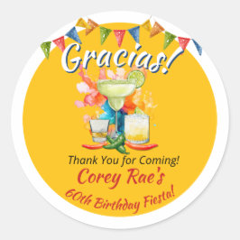 Adesivo Redondo Fiesta "Gracias" 60th Birthday Thank You Custom