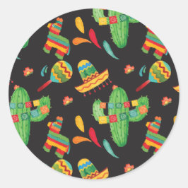 Adesivo Redondo Fiesta Pattern Sticker
