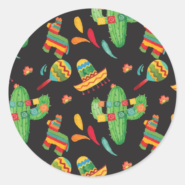 Adesivo Redondo Fiesta Pattern Sticker (Frente)
