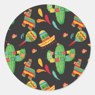 Adesivo Redondo Fiesta Pattern Sticker