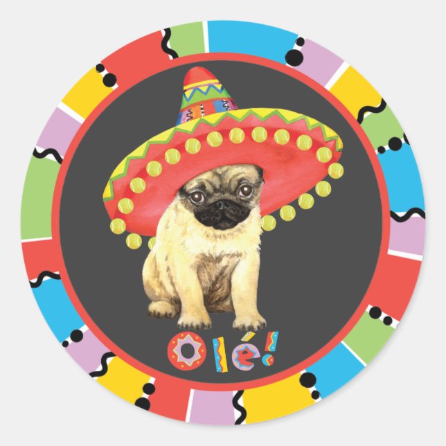 Adesivo Redondo Fiesta Pug (Frente)